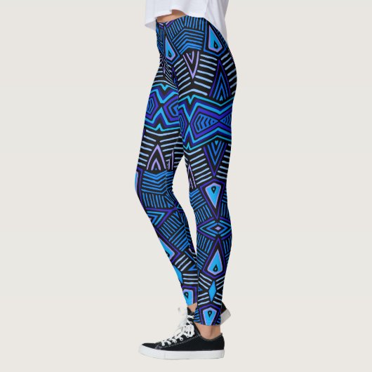 African Tribal Leggings - Blue (Links)