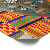 African Tribal Mask Cowrie Shells Oranje Green Poster (Hoek)