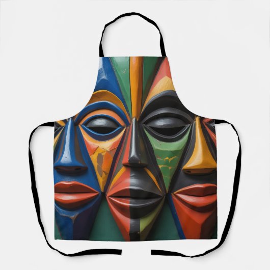 African Tribal  Masks Trio Dynamic Symmetry Schort (Voorkant)