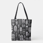African Tribal Masks Zwart Wit Tas (Achterkant)