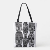 African Tribal Masks Zwart Wit Tas (Achterkant)