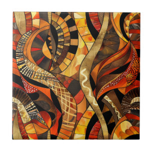 African Tribal Pattern Ceramic Tegel Tegeltje