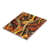 African Tribal Pattern Ceramic Tegel Tegeltje (Zijkant)