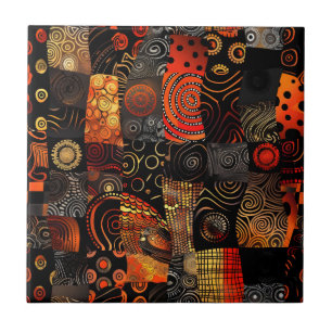 African Tribal Pattern Ceramic Tegel Tegeltje