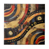 African Tribal Pattern Ceramic Tegel Tegeltje (Voorkant)