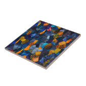 African Tribal Pattern Ceramic Tegel Tegeltje (Zijkant)