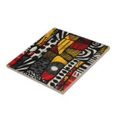 African Tribal Pattern Ceramic Tegel Tegeltje (Zijkant)