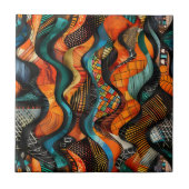 African Tribal Pattern Ceramic Tegel Tegeltje (Voorkant)