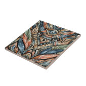 African Tribal Pattern Ceramic Tegel Tegeltje (Zijkant)