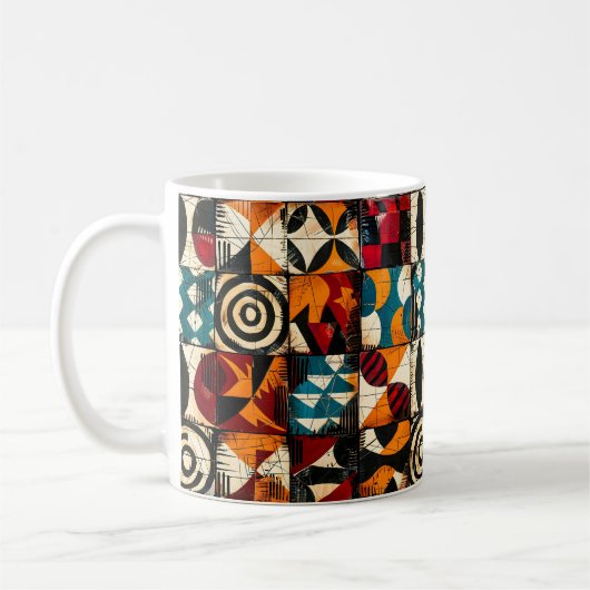 African Tribal Pattern Coffee Mok (Links)