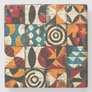 African Tribal Pattern Stone Onderzetter