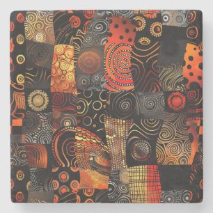 African Tribal Pattern Stone Onderzetter
