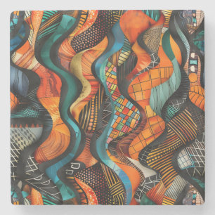 African Tribal Pattern Stone Onderzetter