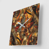 African Tribal Pattern Wall Clock Vierkante Klok (Hoek)