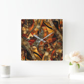 African Tribal Pattern Wall Clock Vierkante Klok (Huis)