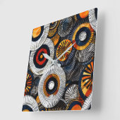 African Tribal Pattern Wall Clock Vierkante Klok (Hoek)