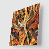 African Tribal Pattern Wall Clock Vierkante Klok (Hoek)