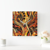 African Tribal Pattern Wall Clock Vierkante Klok (Huis)