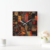 African Tribal Pattern Wall Clock Vierkante Klok (Huis)
