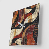 African Tribal Pattern Wall Clock Vierkante Klok (Hoek)