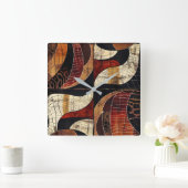 African Tribal Pattern Wall Clock Vierkante Klok (Huis)