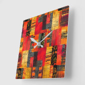 African Tribal Pattern Wall Clock Vierkante Klok (Hoek)