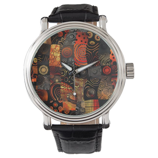 African Tribal Pattern Watch Horloge (Voorkant)