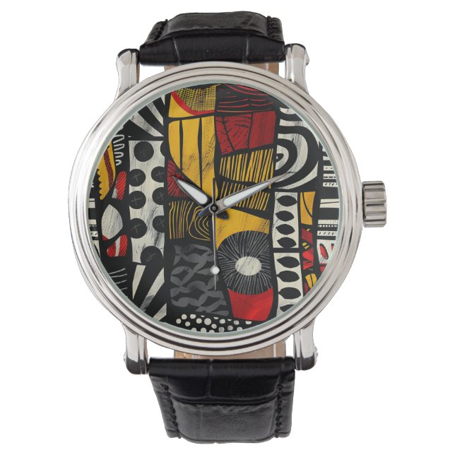 African Tribal Pattern Watch Horloge (Voorkant)
