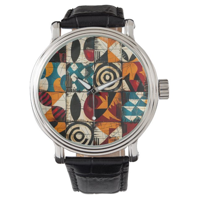 African Tribal Pattern Watch Horloge (Voorkant)