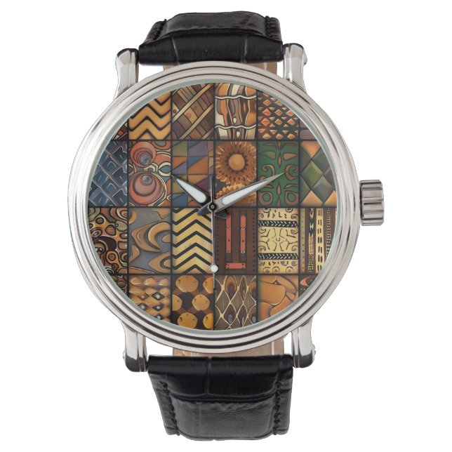 African Tribal Pattern Watch Horloge (Voorkant)