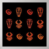 african tribe decorated masks poster (Voorkant)