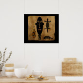african tribe warrior scene poster (Keuken)