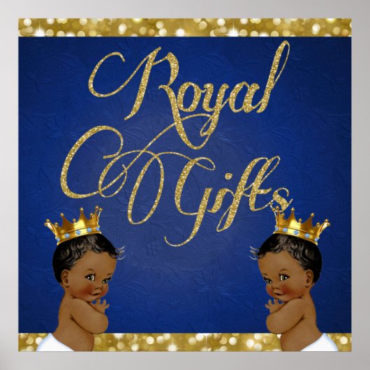 African Twin BOYS |Gold Glitter Royal Gifts Sign Poster (Voorkant)