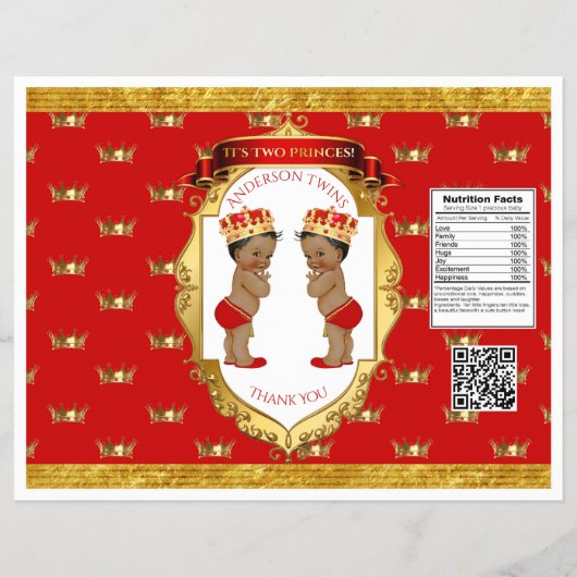 African Twin Boys Red Gold Chip Bag Flyer (Voorkant)