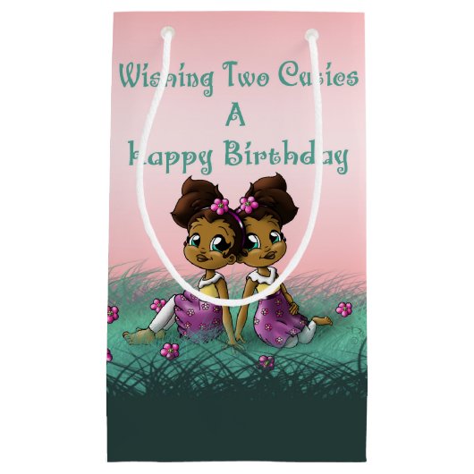 African Twin Girls Klein Cadeauzakje (Voorkant)