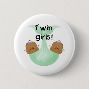 African Twin Girls Ronde Button 5,7 Cm