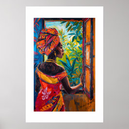 African Vibrant Abstract Art Print