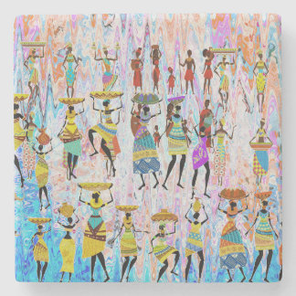 African Village Stenen Onderzetter