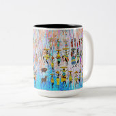 African Village Tweekleurige Koffiemok (Voorkant rechts)