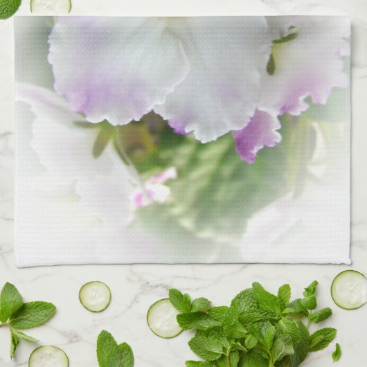 African Violet Blossom Theedoek (Gevouwen)