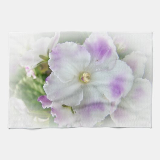 African Violet Blossom Theedoek (Horizontaal)