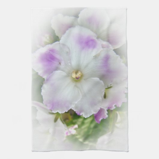 African Violet Blossom Theedoek (Verticaal)