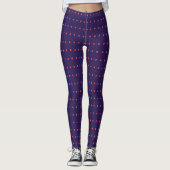 African Violet & Coral Polka Dots Pattern Leggings (Voorkant)
