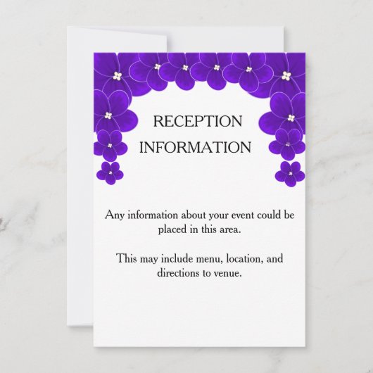 African Violet Invitation Insert Kaart (Voorkant)