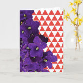 African Violet Red Pyramid Frameable Note Kaart (Gele Bloem)