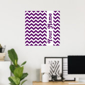 African Violet Safari Chevron met aangepaste tekst Poster (Thuiskantoor)