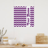 African Violet Safari Chevron met aangepaste tekst Poster (Keuken)