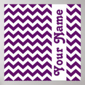 African Violet Safari Chevron met aangepaste tekst Poster (Voorkant)