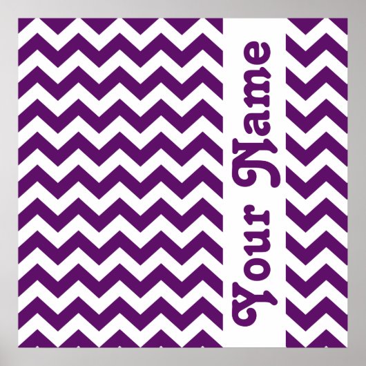 African Violet Safari Chevron met aangepaste tekst Poster (Voorkant)