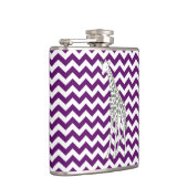 African Violet Safari Chevron met Pop Art Giraffe Heupfles (Rechts)